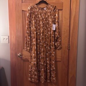 Floral Print Long Sleeve Maternity Dress